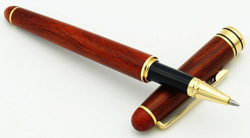 Genuine Rosewood Ballpoint Pen Writing Set - Extra 2 Black Ink Refills - Fancy Nice Gift Wooden Pen Set for Signature Executive Business Journalin...