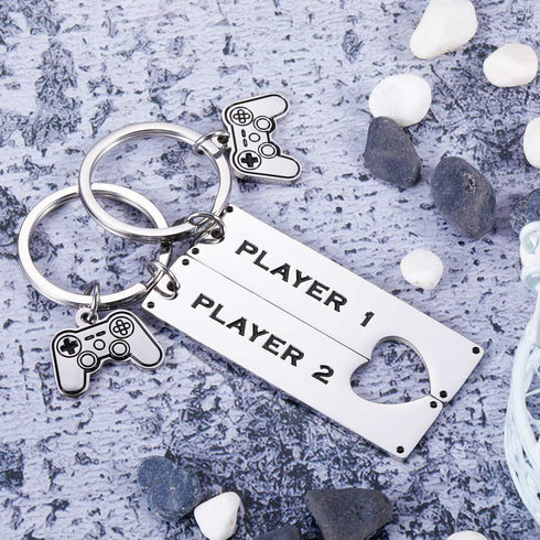 AMBREGRISSUN Boyfriend Gifts from Girlfriend Funny Gamer Matching Keychain for Gamer Boyfriend Couple Keyring Valentine...