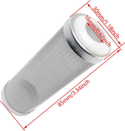 Aquarium Tank Filter 16mm Stainless Steel Mesh Strainer Pre-Filter Tube Intake Filter...