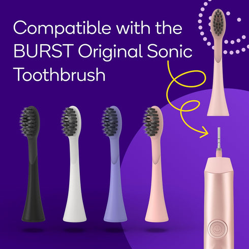 BURST Genuine Replacement Heads for Original Sonic Electric Toothbrush (Rose Gold/3 Pack) | Ultra Soft Bristles for a Deep Clean | Stain & Plaque ...