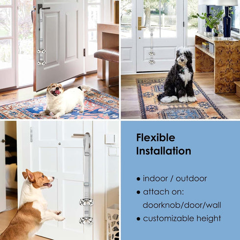 FOLKSMATE Dog Doorbells for Potty Training, Buckle Adjustable Puppy Dog Door Bells with Extra Loud Bells for Dogs Training, Housebreaking, Door Kn...