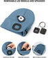 Bluetooth Beanie with Light, Unisex USB Rechargeable LED Headlamp Hat with Headphones, Built-in Speakers & Mic Winter Knitted Night Lighted Music ...