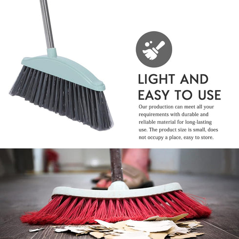Heavy Duty Broom with Long Handle Commercial Broom Sweeping Brooms Outdoor Indoor Broom for Home Garage Kitchen Office Lobby Lawn...