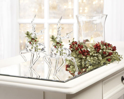 Ganz H4 Kissing Krystals Christmas Acrylic 6in Mistletoe Reindeer Figurine KK343...