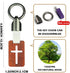 Handmade Stainless Steel Wooden Keychain | Backpack Car Pet Accessories | Cross Pendant Christian Gift for Good Luck...