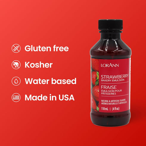 LorAnn Oils Strawberry Bakery Emulsion: True Essence, Ideal for Boosting Fruit Tones in Cakes, Cookies & Desserts, Gluten-Free, Keto-Friendly, Ext...