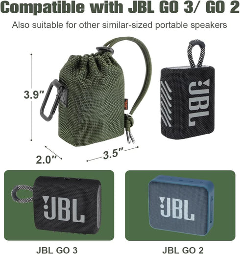 Desing Wish Speaker Carrying Case Compatible with JBL GO3/ GO2 - Waterproof Ultra Portable Bluetooth Speaker, Anti Scratch Speaker Protector Case ...