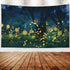 EMMTEEY Fantasy Tapestry Lampyridae Night Trees Lightning Bugs Fireflies Wall Tapestry Wall 80X60 Tapestry Present for Friends Families...