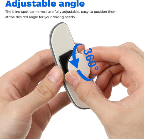 2PCS Blind Spot Mirror, Frameless Rectangular Blind Spot Car Mirror, Upgrade HD Glass Wide Angle Mirror, 360° Adjustable Convex Rear View Mirror f...