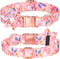 Dog Collar, Girl Dog Collar Puppy Collar Floral Pattern Dog Collar Cute Dog Collar with Detachable Rhinestone Flower for Female Dogs Small Medium ...