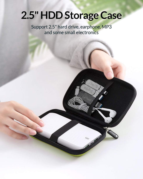 ORICO Hard Drive Case 2.5 inch External Drive Storage Carrying Bag Waterproof Shockproof with Inner Size 5.5x3.5x1.0inch for Organizing HDD and El...