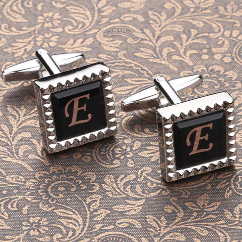 Mens Cufflinks Classic Shirt Business Wedding Initials Alphabet with Gift Box A-Z...