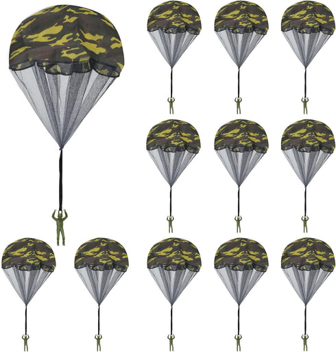 10&12&15 Pcs Parachute Toy, Camo Parachute Men Toy Tangle Free Throwing Hand Throw Outdoor Flying Gifts Paratrooper Toy No Battery nor Assembly Re...