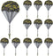 10&12&15 Pcs Parachute Toy, Camo Parachute Men Toy Tangle Free Throwing Hand Throw Outdoor Flying Gifts Paratrooper Toy No Battery nor Assembly Re...