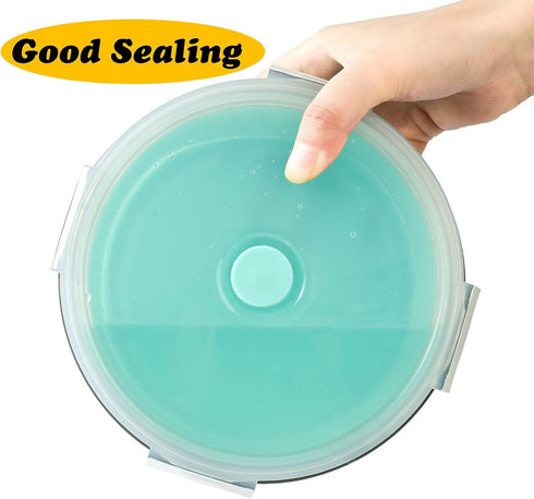 Large Collapsible Dog Bowls, 2 Pack 40 OZ Travel Dog Bowls with lids for Large Dogs, Foldable Silicone Dog Water Food Bowl, Lightweight Sturdy Lea...