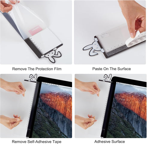Monitor Memo Board - Multifunction Computer Monitor Memo Board Transparent Monitor Side Panel Creative Desktop Memo Board Easy to Use Suitable for...