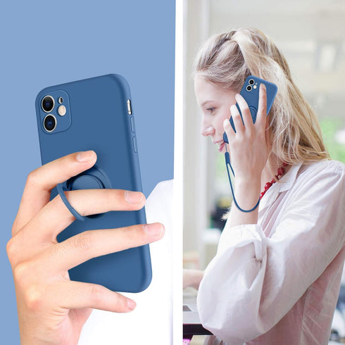 iPhone 11 Case, Phone Case iPhone 11, Slim Silicone Protective Kickstand Ring Holder Soft Rubber Hybrid Hard Bumper Shockproof Protection Non-Slip...
