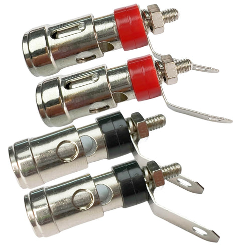 CESS Amplifier Terminal Connector Binding Post Push Quick Type -Binding Post Spring Loaded Press Subwoofer Basket Terminal (4 Pack)...