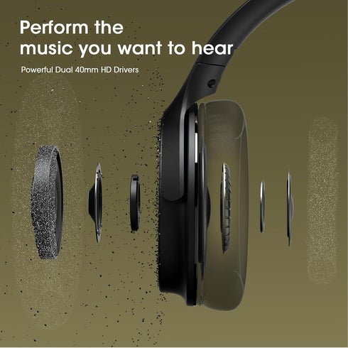 DOQAUS Bluetooth Headphones Over Ear Wireless Headphones, 70H Playtime and 3EQ Modes Wireless Headphones with Mic, HiFi Stereo Sound, Deep Bass, M...
