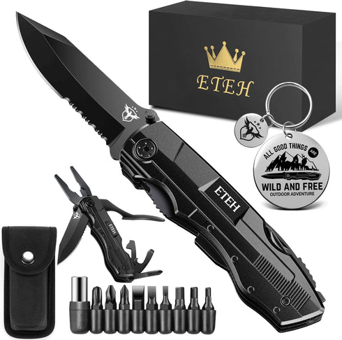 Gifts for Men Him Dad Boyfriend,Multitool Pocket Knife for Men,Anniversary Christmas Men Gifts for Birthday,Hiking Camping Knife with Screwdrivers...