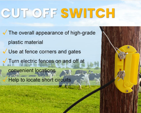 Cut Off Switch Electric Fence Switch of Plastic Single Pole-Yellow...