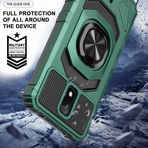 Ailiber for Cricket Debut Case, AT&T Calypso 2(U319AA) Case with Screen Protector, Ring Kickstand for Magnetic Car Mount, Heavy Duty Shockproof Mi...