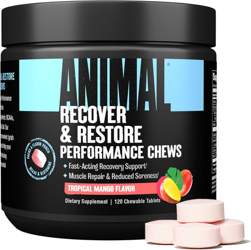 Animal Recovery Chews, Fast Acting Recovery with BCAA, Taurine and Glutamine for Muscle Repair and Hydration - Convenient and Delicious Chews Form...