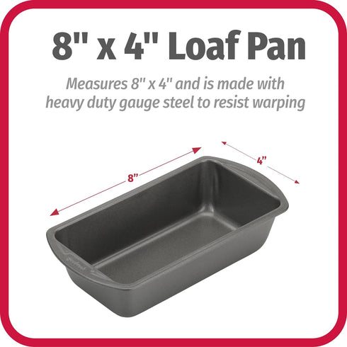 GoodCook 8" x 4" Nonstick Steel Bread Loaf Pan, Multipurpose Nonstick Bread and Meatloaf Baking Pan, Gray...