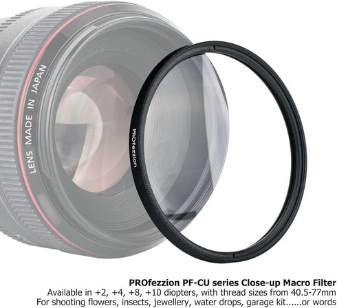 PROfezzion 49mm Close-Up Filter (+8) Macro Lens Filter with Lens Filter Pouch for Canon EOS M50 M6 Mark II M200 with Canon EF-M 15-45mm Kit Lens &...