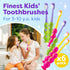 Kids Toothbrush 6 Pack - Soft Contoured Bristles - Child Sized Brush Heads (3-10 Year Old) - Suction Cup for Fun & Easy Storage - Girl & Boy Set (...