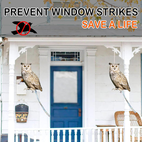 Owl to Keep Birds Away, 3 Pack Bird Scare Owl Fake Owl, Reflective Hanging Bird Decoration, Effective Bird Control Device to Keep Birds Pigeon Woo...