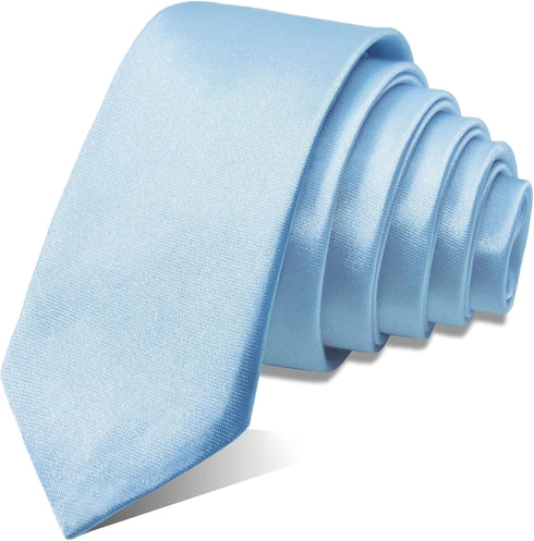 Mantieqingway Mens Tie 1.97'' Skinny Ties for Men Satin Necktie for Daily Dress, Weddings, Groom, Groomsmen, Missions, Dances...