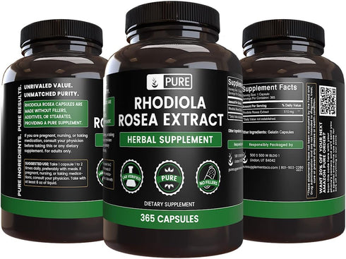 Pure Original Ingredients Rhodiola Rosea (365 Capsules) No Magnesium Or Rice Fillers, Always Pure, Lab Verified...