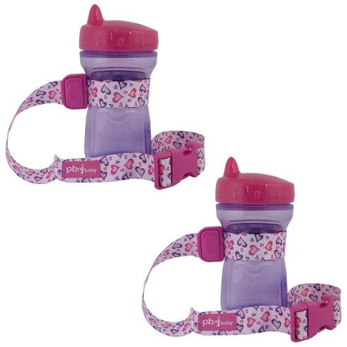 SippyPal Sippy Cup Holder Strap Leash Tether (Hearts 2-Pack)...