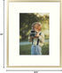 Frametory, 8x10 Gold Aluminum Picture Frame - Set of 1 - Ideal for Displaying 5x7 Photos with Mat or 8x10 Without Mat - Real Glass Front - Simple ...