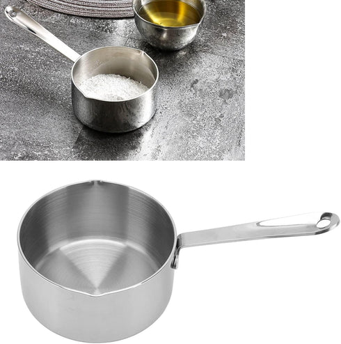 Stainless Steel Mini Sauce Pan, 350/500ML Small Saucepan Sauce Cup Sauce Pot with Long Handle for Banquet Chocolate Melting Coffee(350ML)...