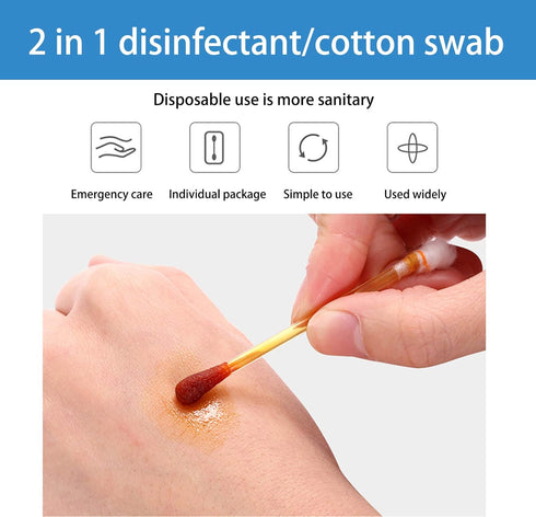 50 Disposable Iodophor Swabs Outdoor Supplies Medical Iodine Individually Packaged Iodine Swabs for Nose Care...