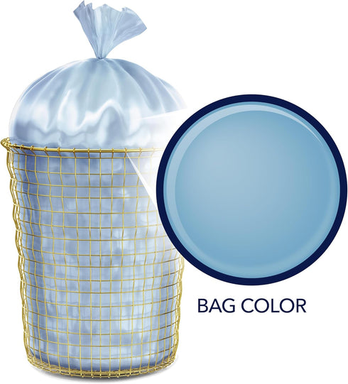Color Scents Medium Trash Bags - 8 Gallon, 45 Bags (1 Pack of 45 Count), Twist Tie - Blue Bag in Fresh Air Scent with Microban...
