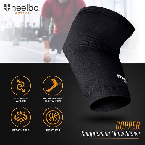Elbow Sleeve and Elbow Compression Sleeve with Copper Infused Fibers and Breathable Fabric for Tendonitis, Golfers Weight Lifting, Tennis Elbow or...