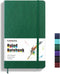 A5 Lined Journal Notebook, Leather College Ruled Notebook with 100gsm Thick Lined Paper, 5 inches x 8.25 inches, Hardcover, Inner Pocket-Dark Gree...