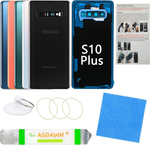 Galaxy S10+ Back Cover Glass Replacement with Pre-Installed Camera Lens +All The Adhesive +Installation Manual +Repair Tool Kit for Samsung Galaxy...