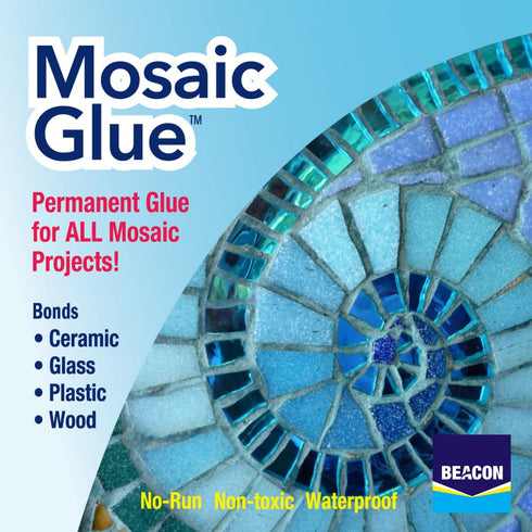 BEACON Mosaic Glue - Non-Toxic & Water Resistant, Ideal for All Tiles & Surfaces, 2-Ounce...