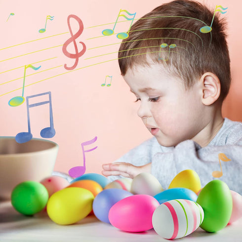 LOOIKOOS Wooden Egg Shakers Maracas Percussion Musical for Party Favors Easter Basket Stuffers for Babies Shaker Eggs for Toddlers(6pcs)...