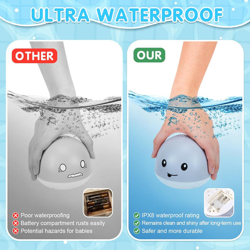 2024 Upgraded Whale Bath Toys for Babies, Light Up Bath Toys for Toddlers, Sprinkler Bathtub Toys Spray Fountain Water Pool Toys, Baby Infant Kids...