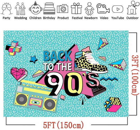 Art Studio 90's Theme Music Party Photography Backdrops Hip-Hop Colorful Graffiti Style Photo Booth Studio Props Let's Glow Party Decor Supplies R...