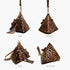 Women Triangle Leather Bow Tassel Charm Evening Wristlet Clutch Purse...