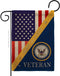 Home of Navy Burlap Garden Flag - Armed Forces USN Seabee United State American Military Veteran Retire Official - House Decoration Banner Small Y...