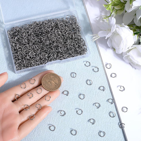 1 Box 1000Pcs Round Jump Rings Silver Split Jump Rings Bulk Stainless Steel Hypoallergenic Small Single Loop Ring Connector for Jewelry Making Sup...