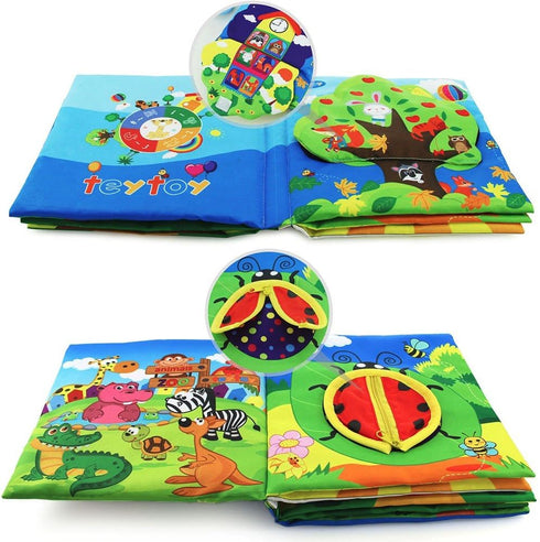 Infant Soft Book, Baby Books 6 to 12 Months, Cute Montessori Educational Newborn Baby Toys 0-3 Months, Nontoxic Fabric Touch & Feel Crinkle Cloth ...