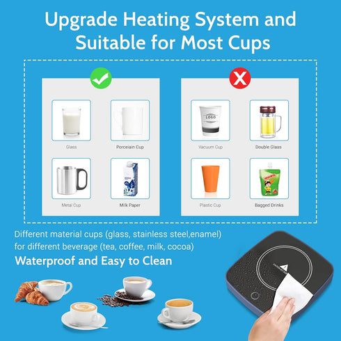 Coffee Cup Warmer, Smart Coffee Mug Warmer for Desk Home Office Use with 3 Temperature Setting, Beverage Warmer Candle Warmer for Tea, Water, Milk...